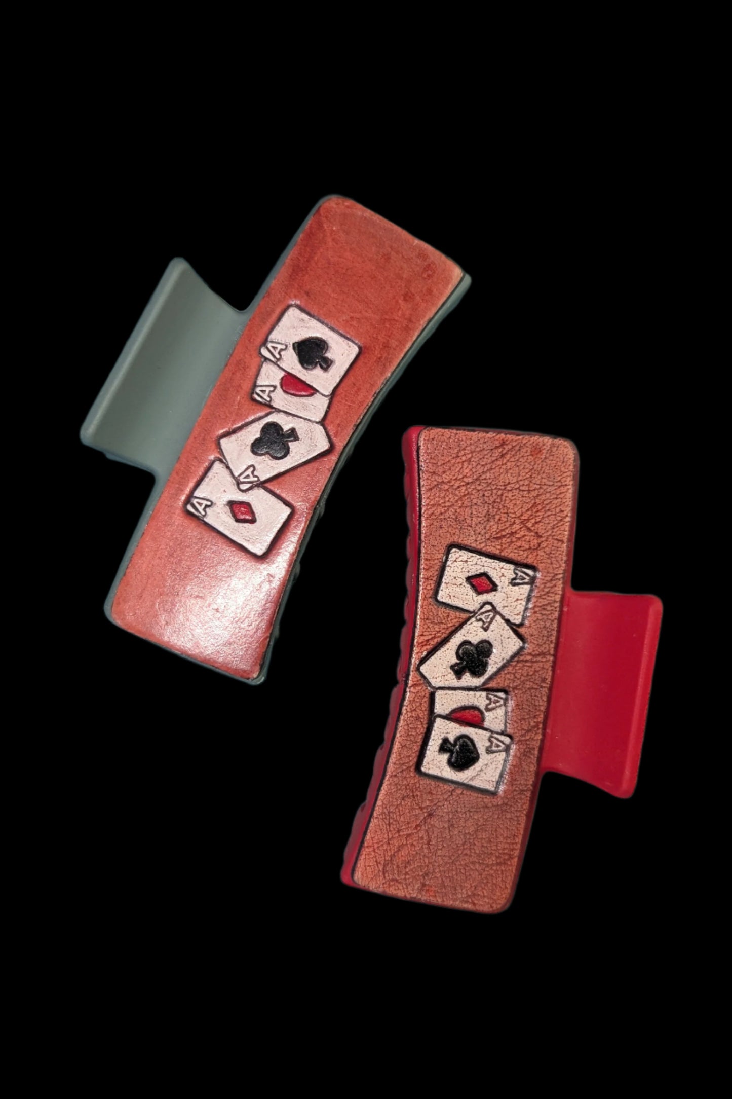 High Stakes Tooled Leather Claw Clip