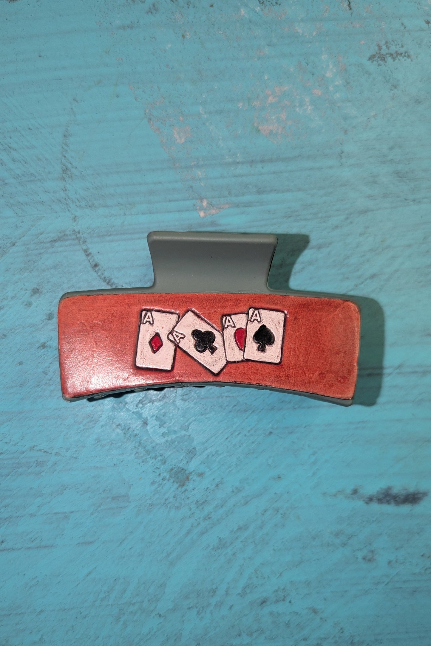 High Stakes Tooled Leather Claw Clip